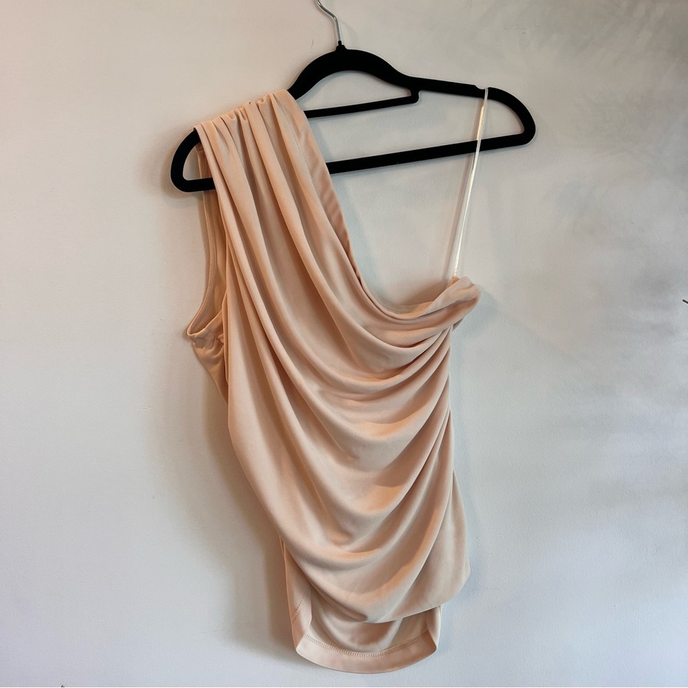 ZARA One Shoulder Cream Top - Size XL